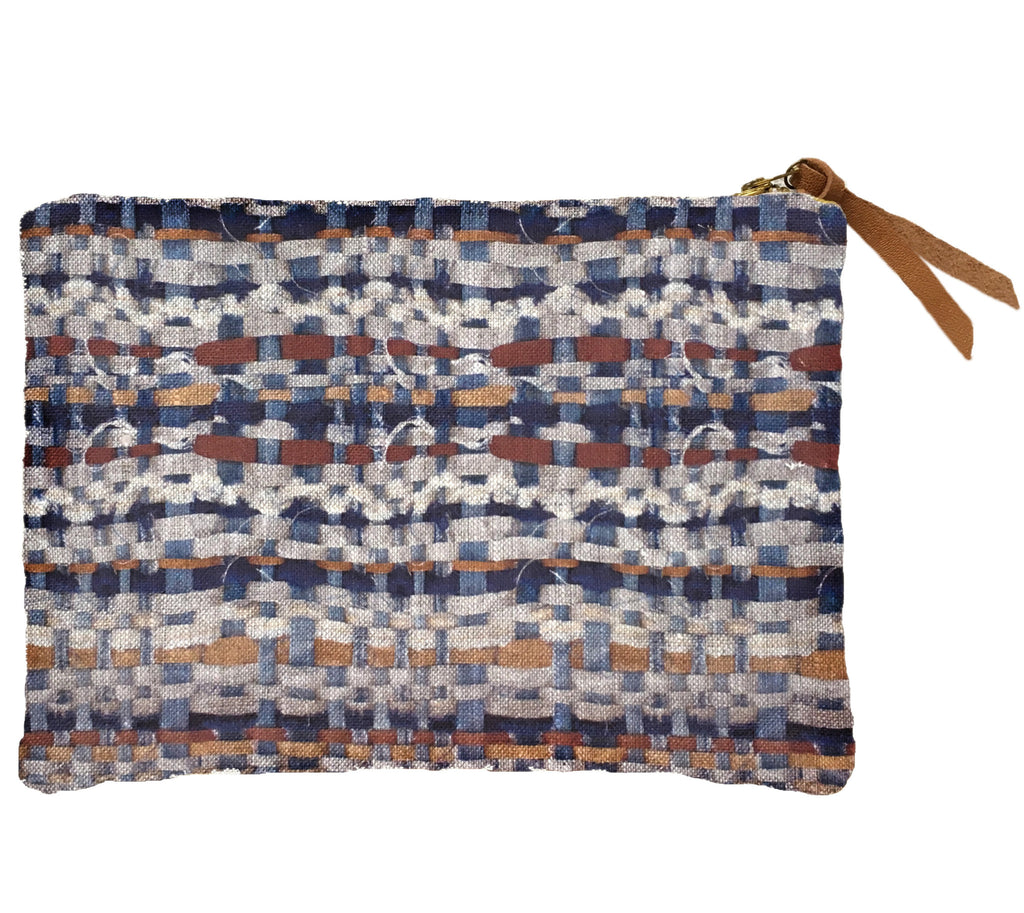 Denim Weave | Leather Clutch