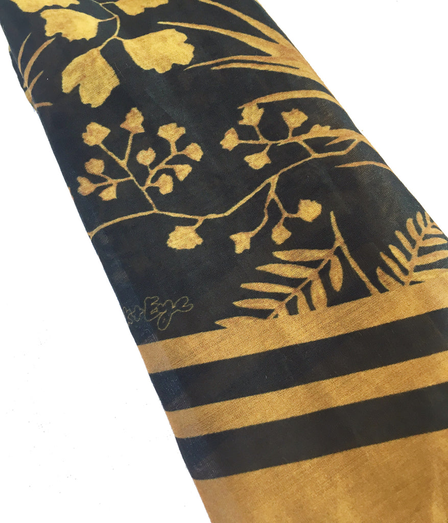 Golden Ferns | Silk Scarf