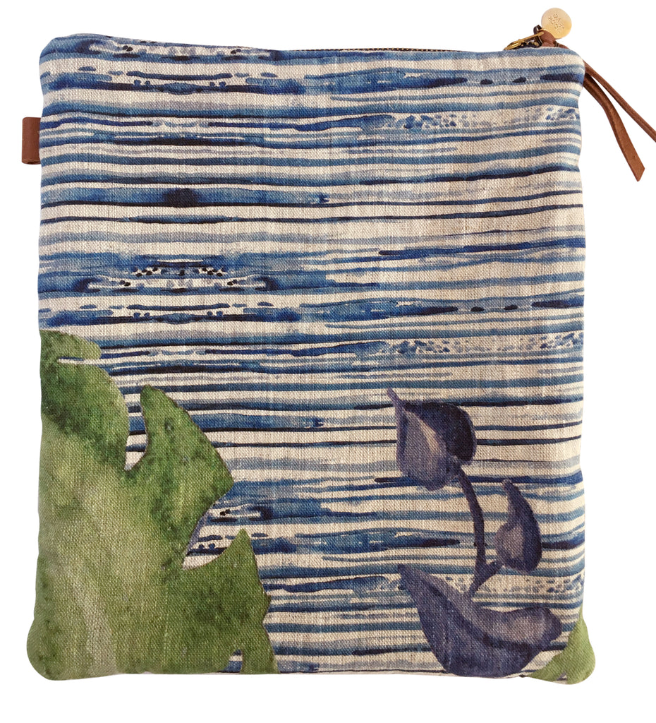 Monstera Blue | Reversible Clutch