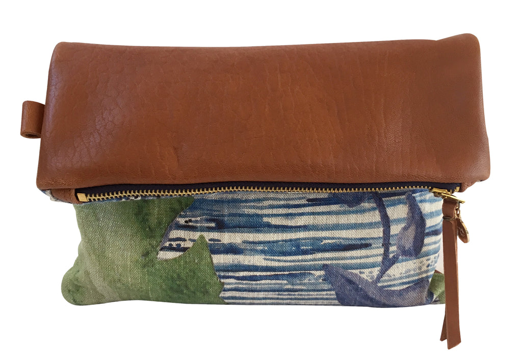 Monstera Blue | Reversible Clutch