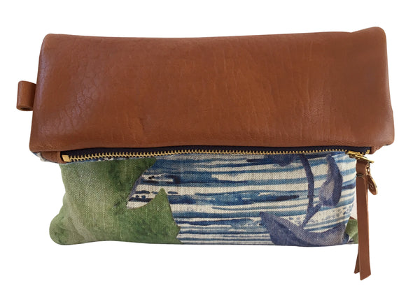 Monstera Blue | Reversible Clutch