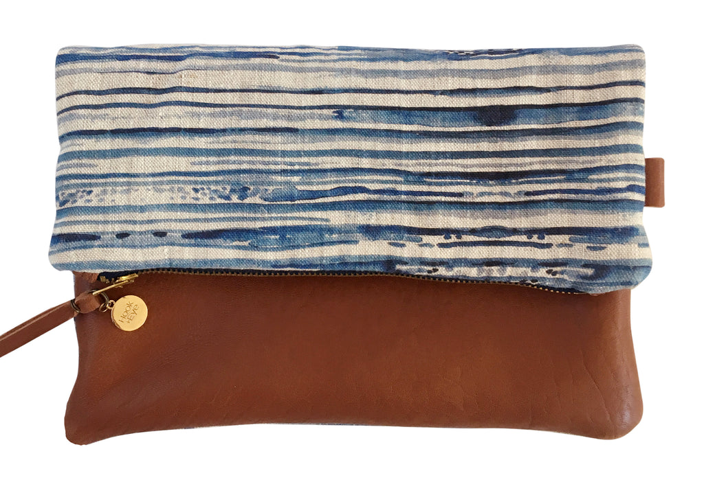 Monstera Blue | Reversible Clutch