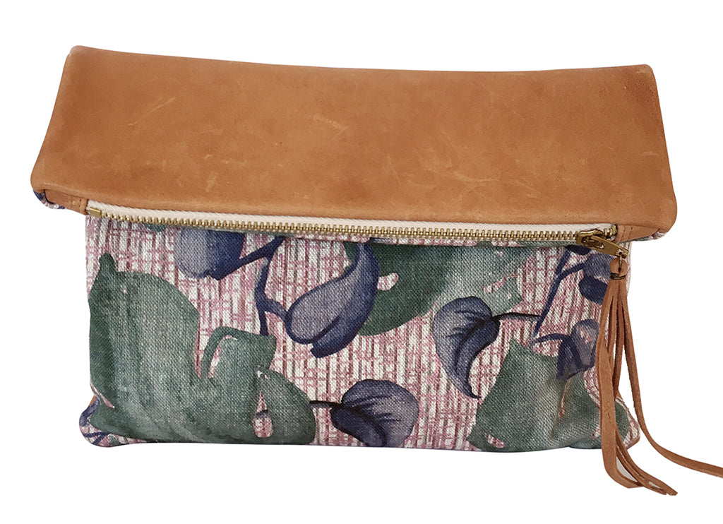 Monstera Pink | Reversible clutch