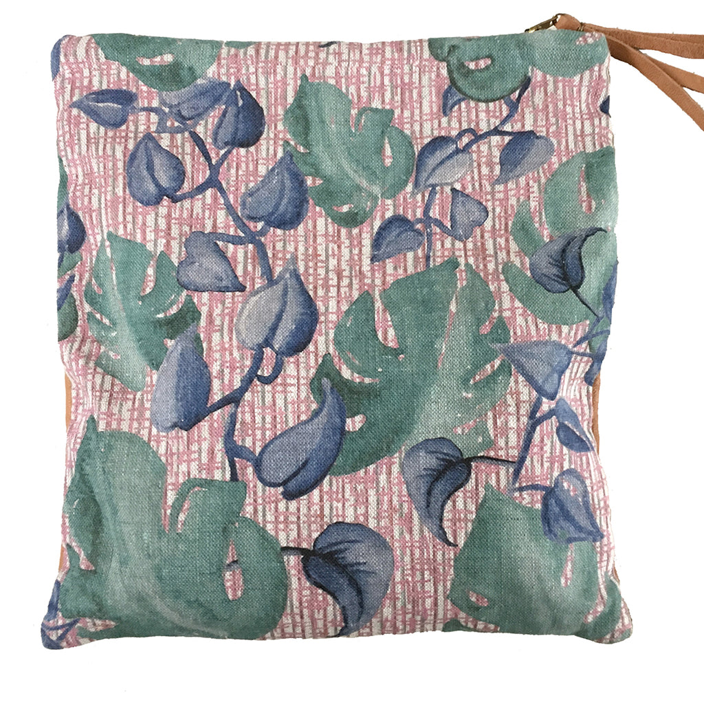 Monstera Pink | Reversible clutch